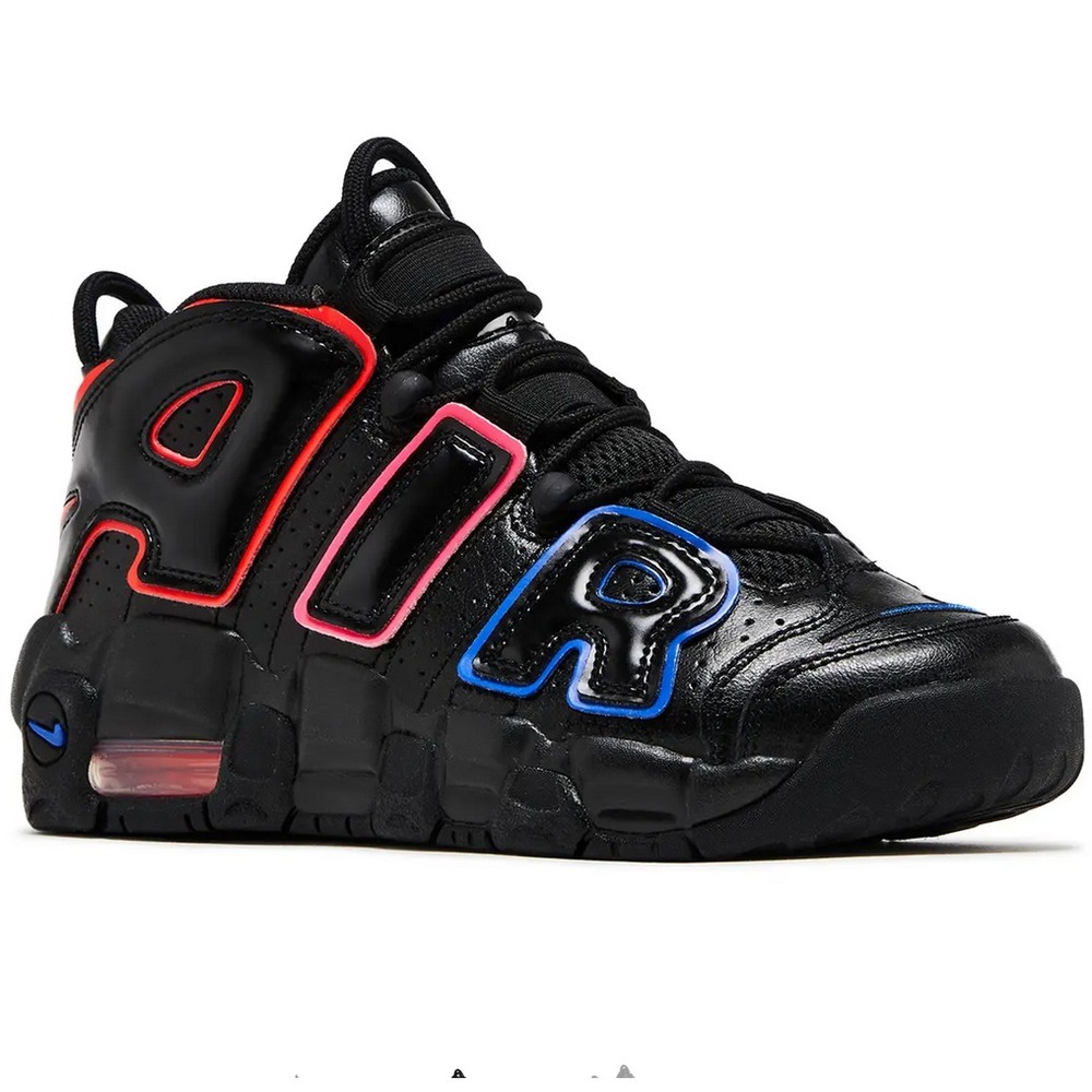 Nike Air More Uptempo GS Electric Black High Top‎ Unisex Youth 6.5 Womens 8 UK 6